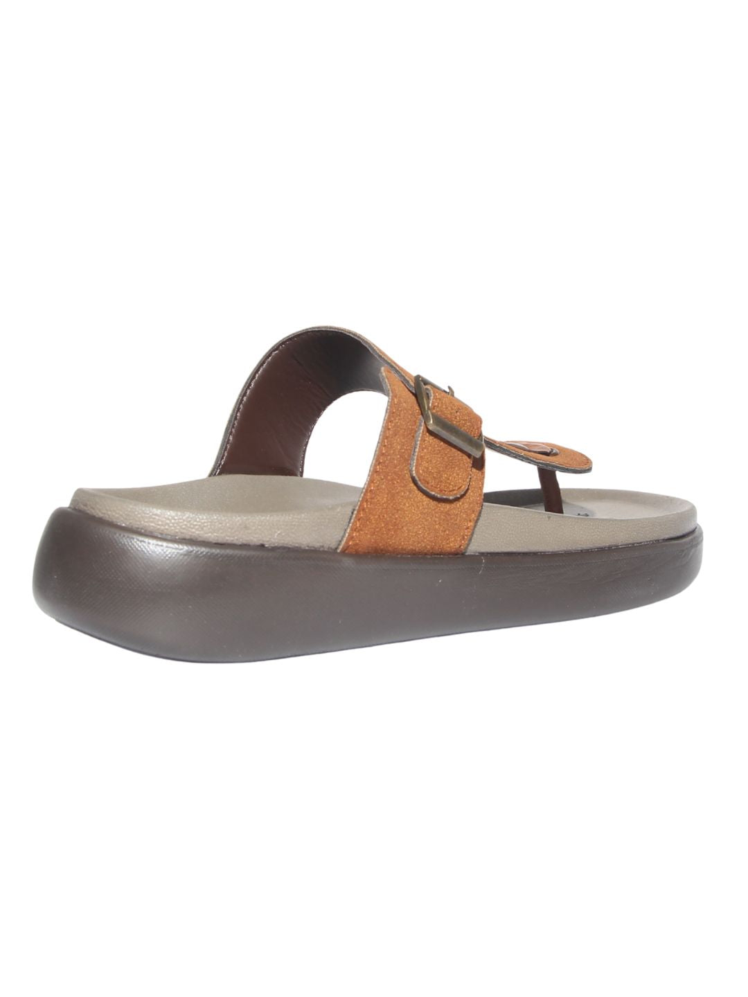 Men's Tan T-Strap Sandals
