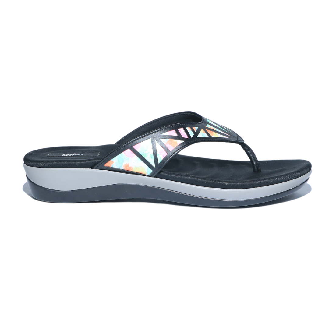 Black Tie Dye Strap Sandals