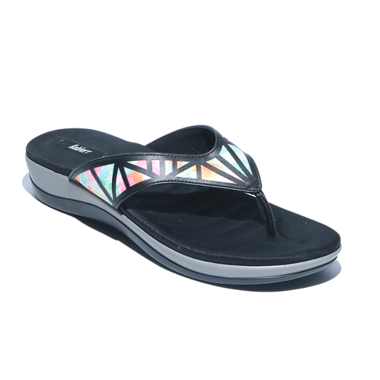 Black Tie Dye Strap Sandals