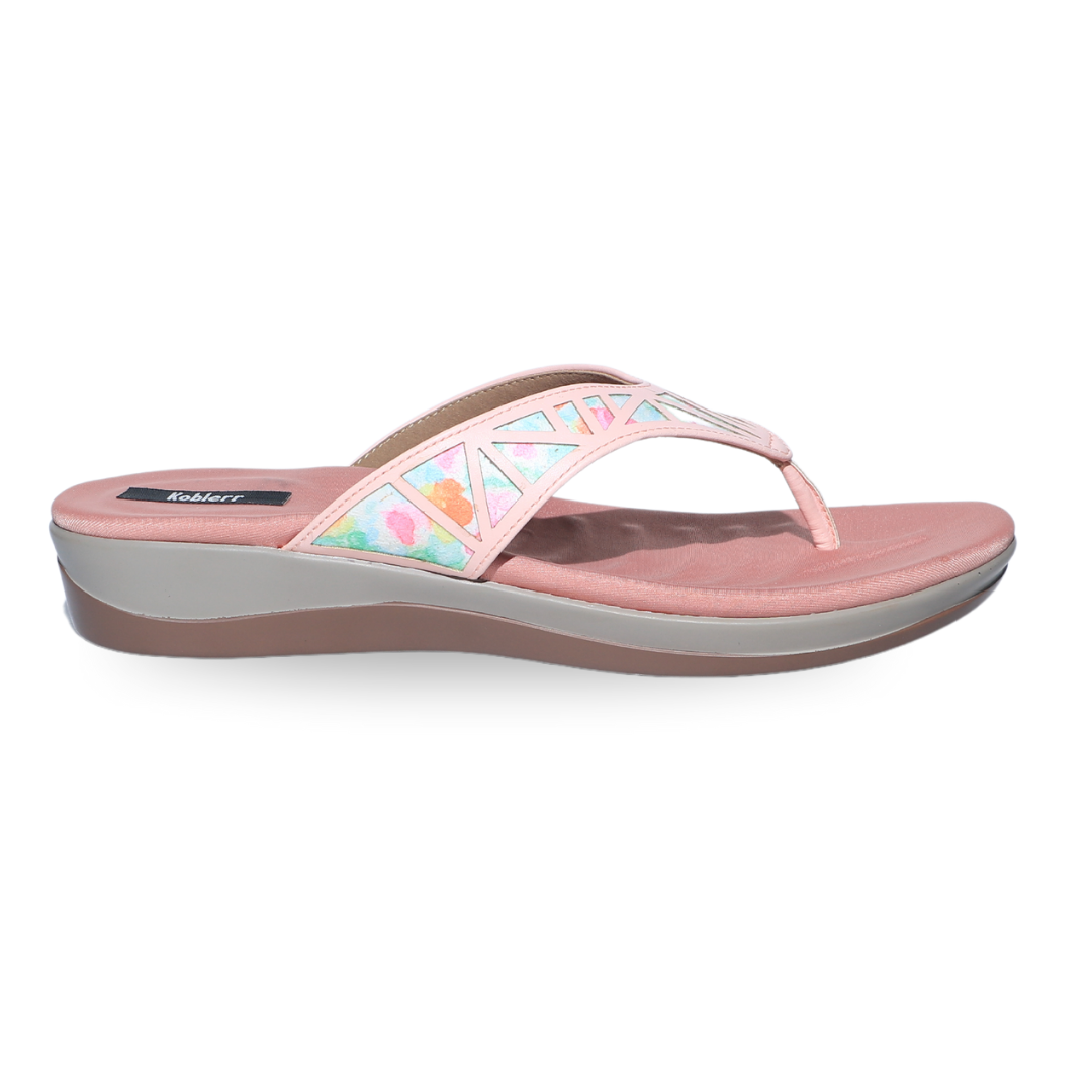 Peach Tie Dye Strap Sandals