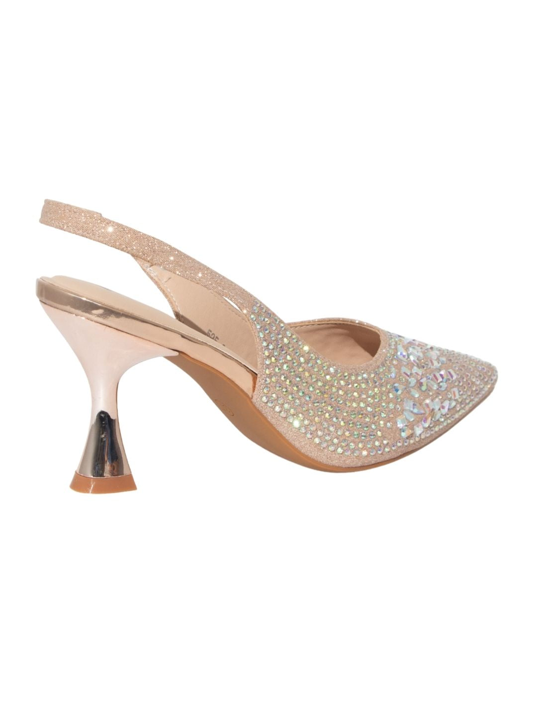 Rose gold Embellished Party Heels