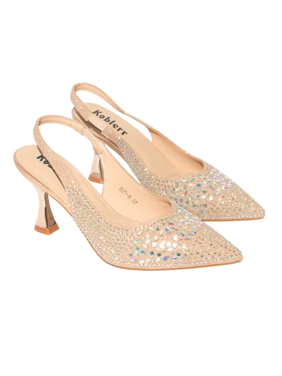 Rose gold Embellished Party Heels