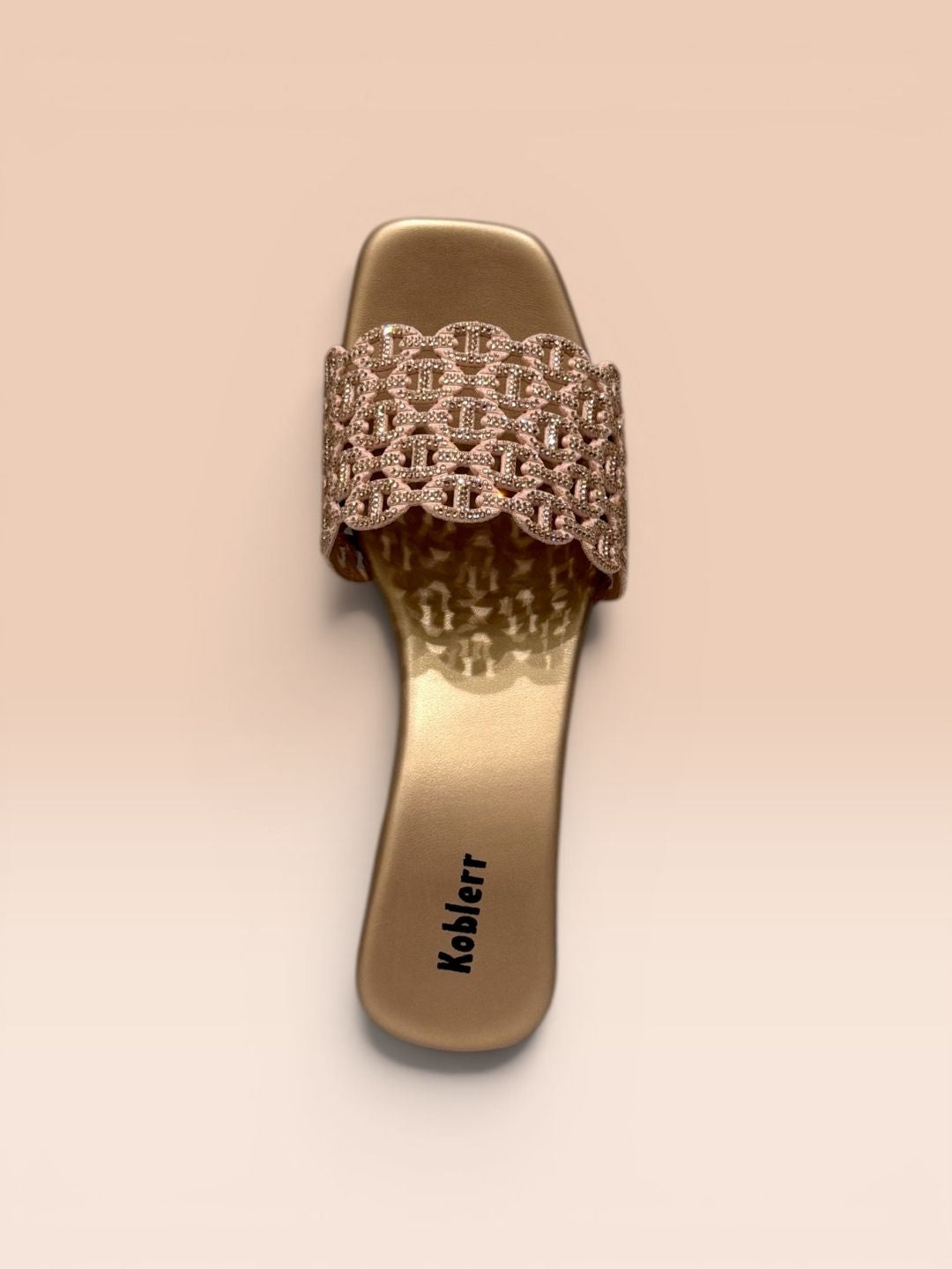Rose Gold Low Block heel