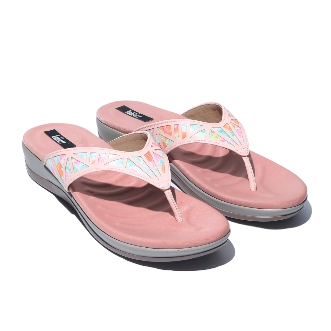 Peach Tie Dye Strap Sandals