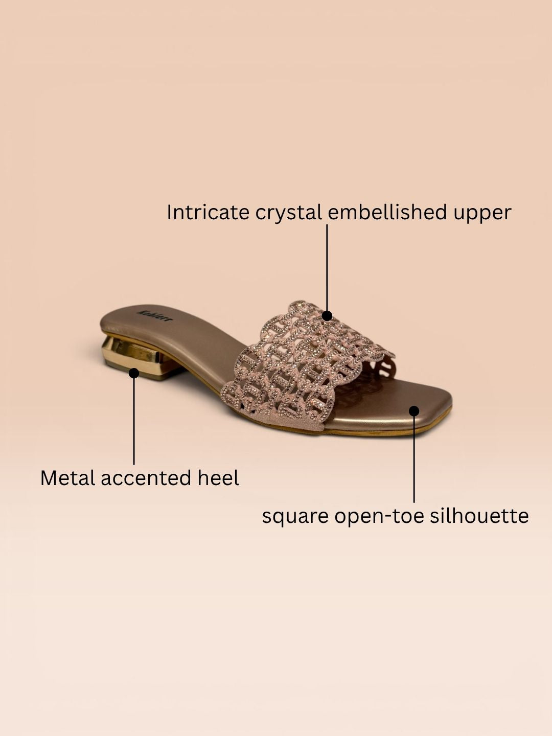 Rose Gold Low Block heel