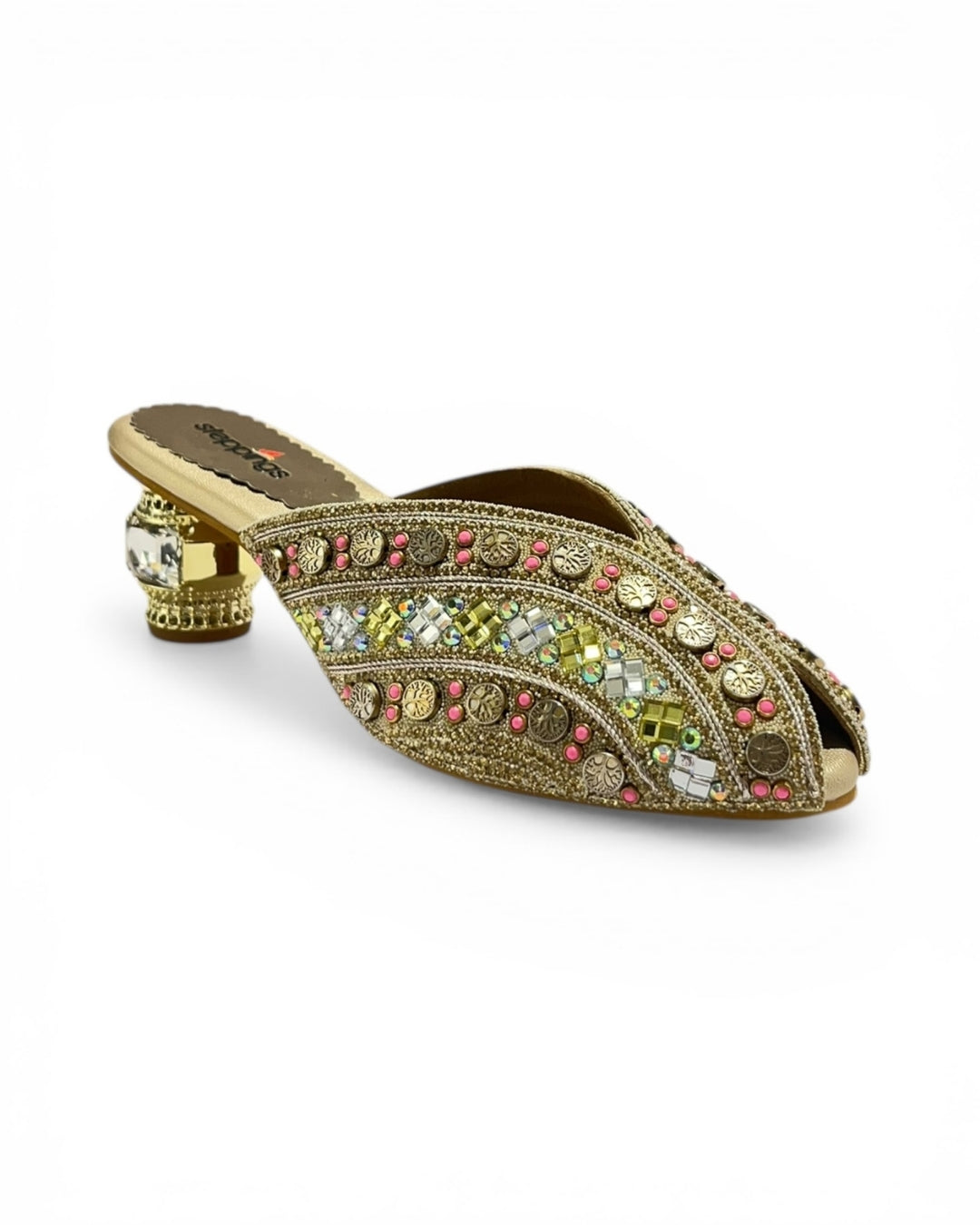 Embellished Peep-Toe Sandals