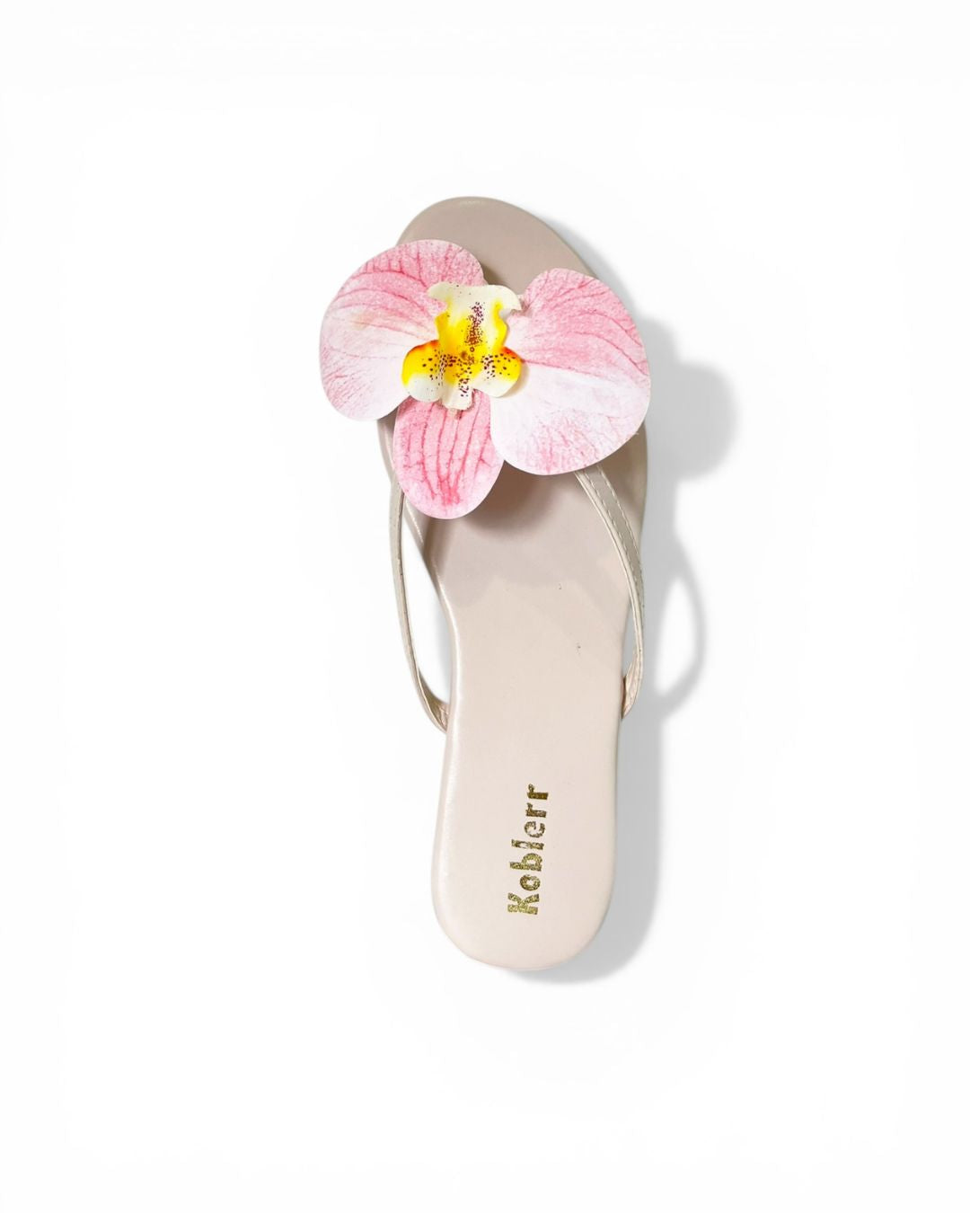 Beige Orchid Floral Flats