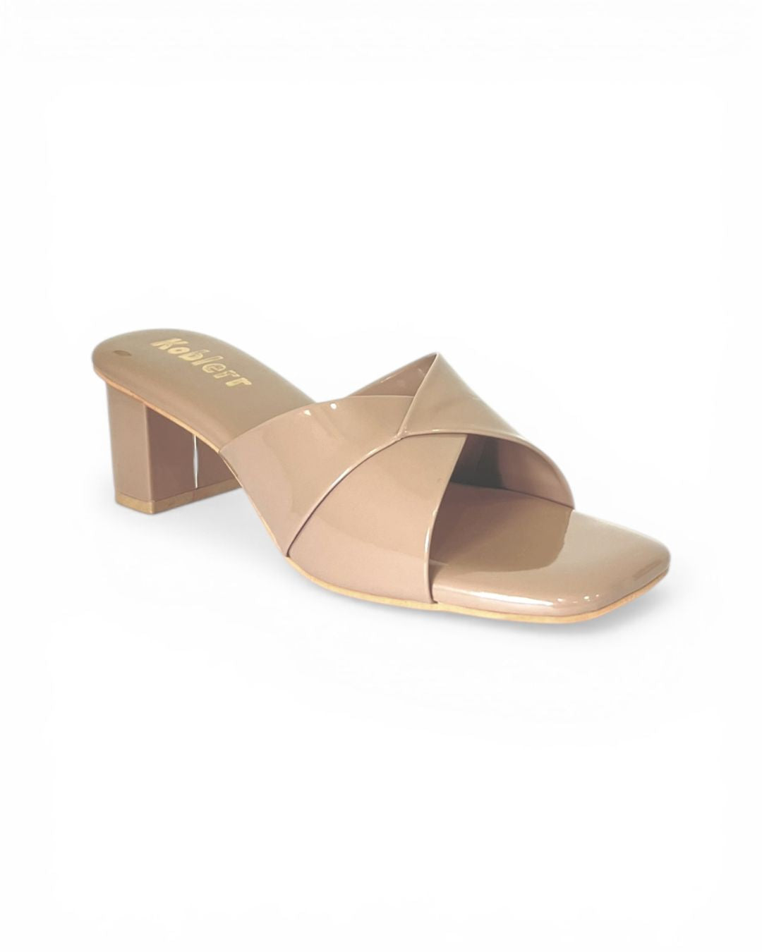 Nude Slip-On Block Heels