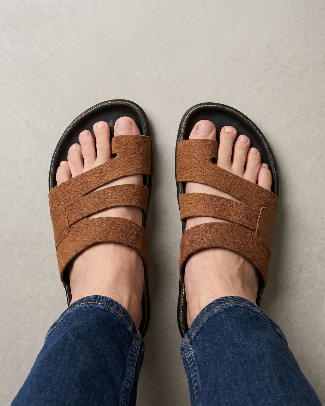 Tan Comfort Leather Sandals