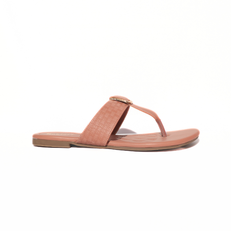 T-Strap Formal Flats In Peach