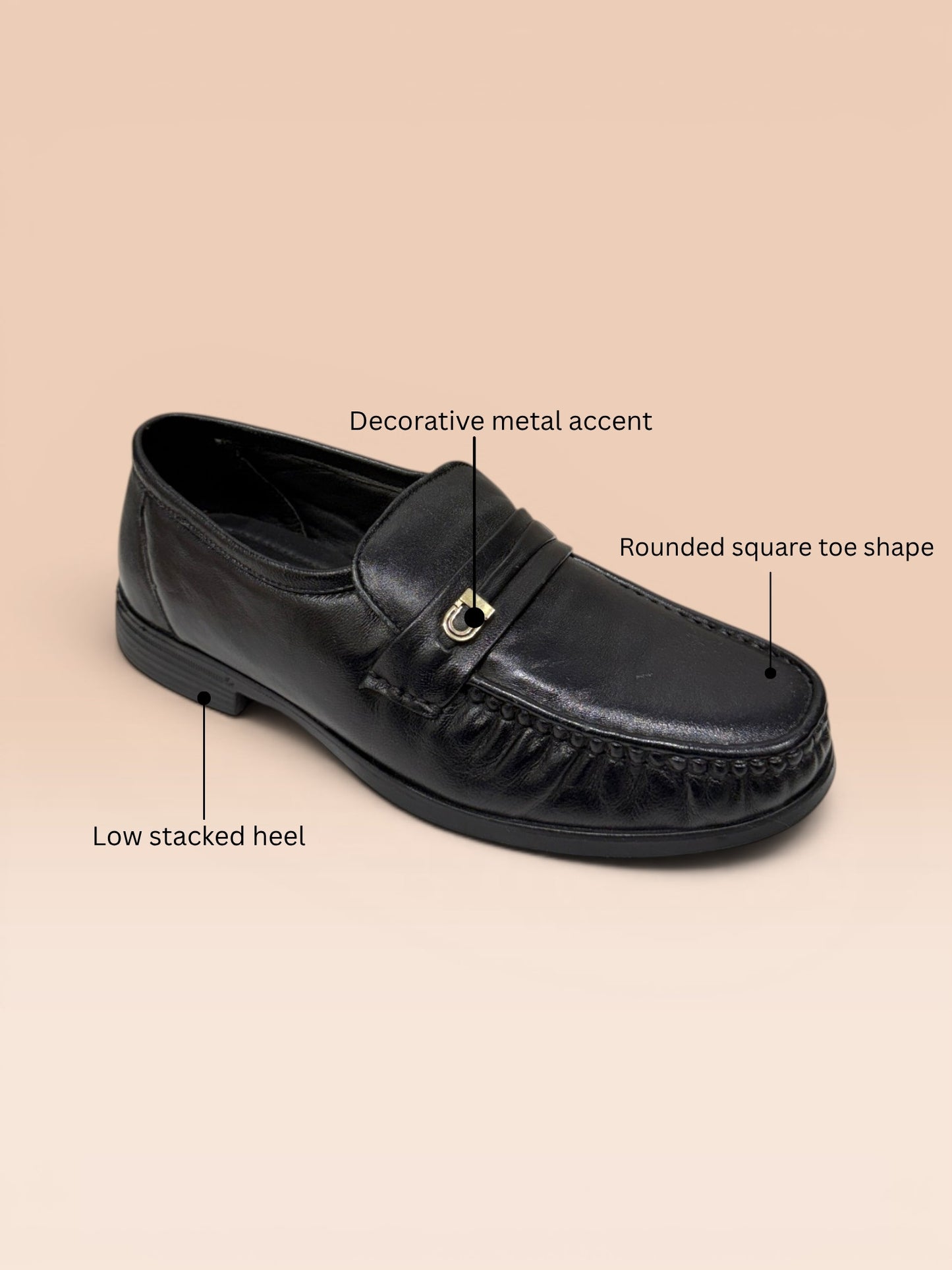 Black Formal Slip-On Loafers