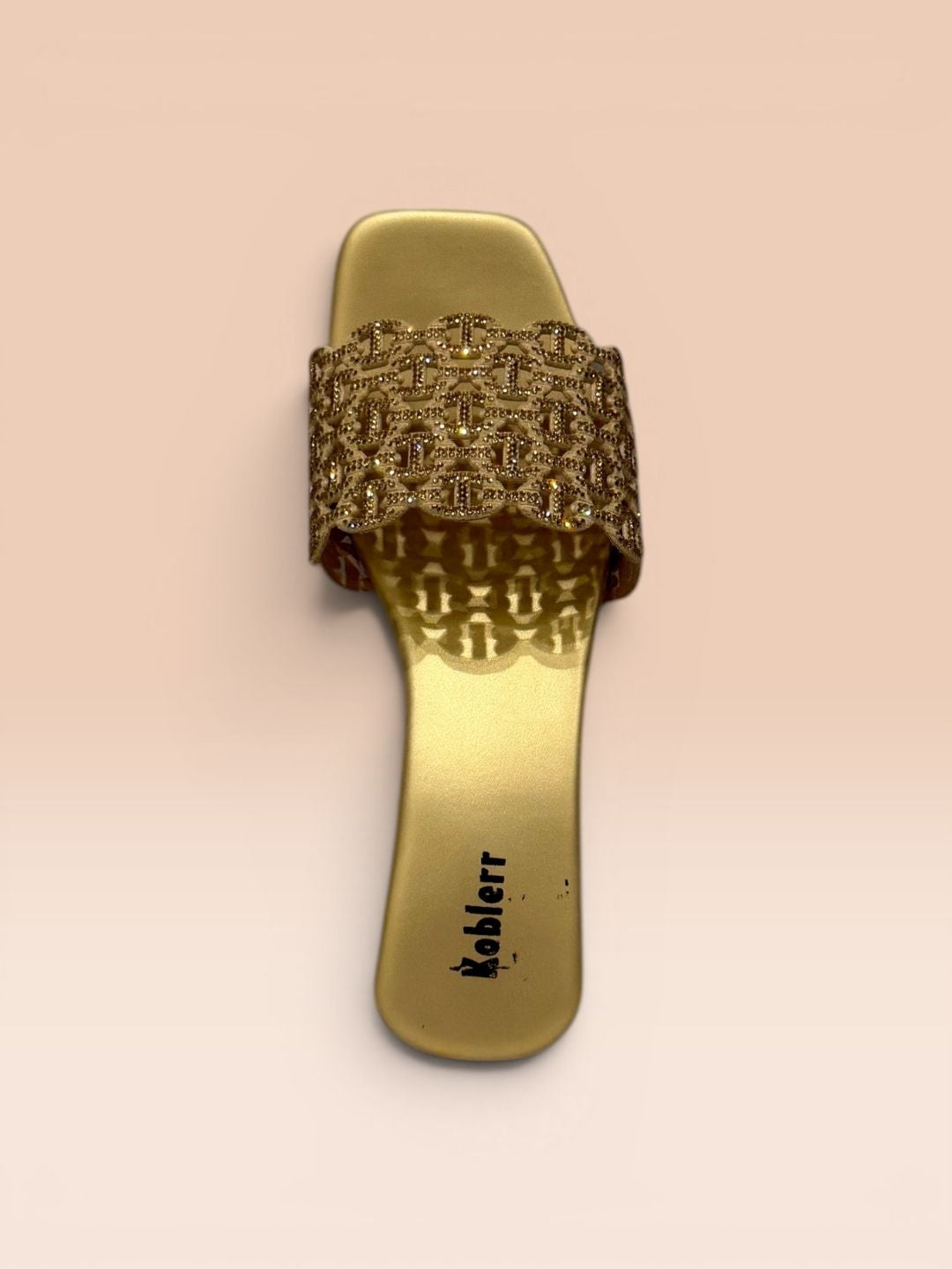 Gold Low Block heel
