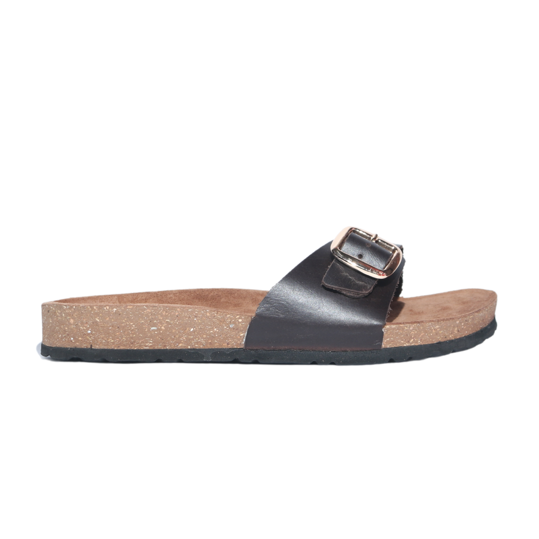 Brown Buckle Slides