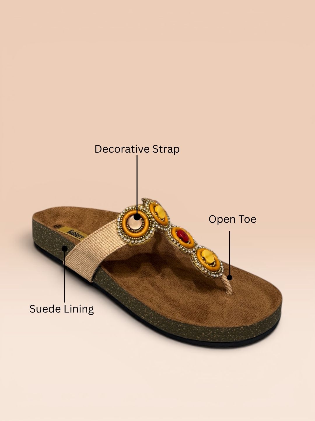 Tan Ethnic Women's Sandals