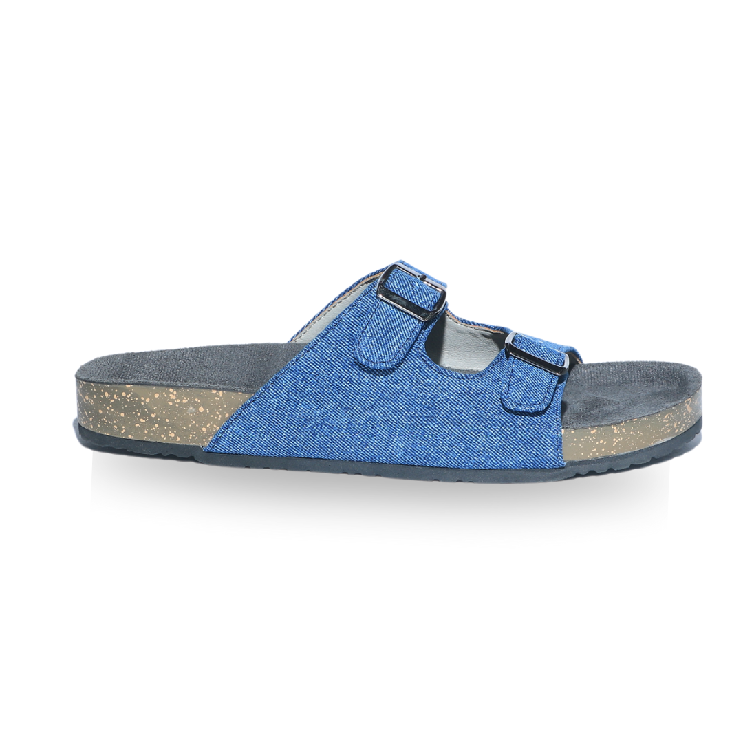 Blue Double Strap Slides