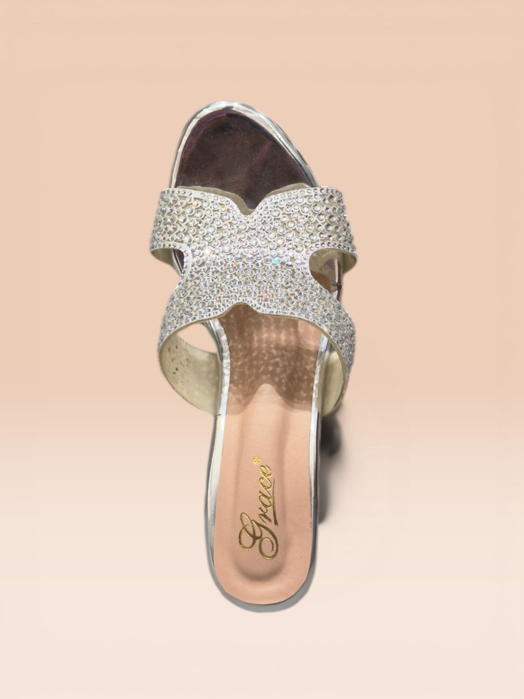 Silver Block heel