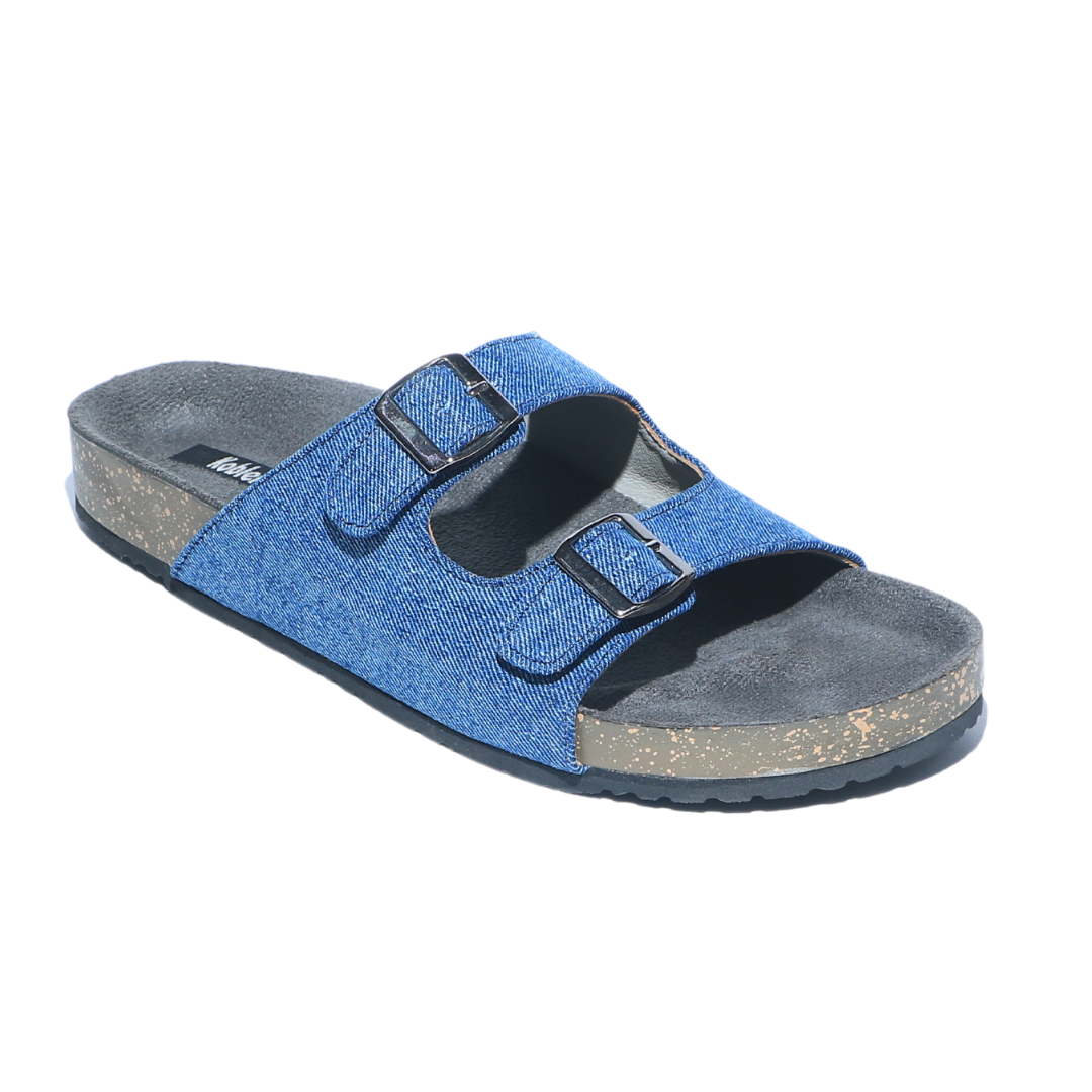 Blue Double Strap Slides