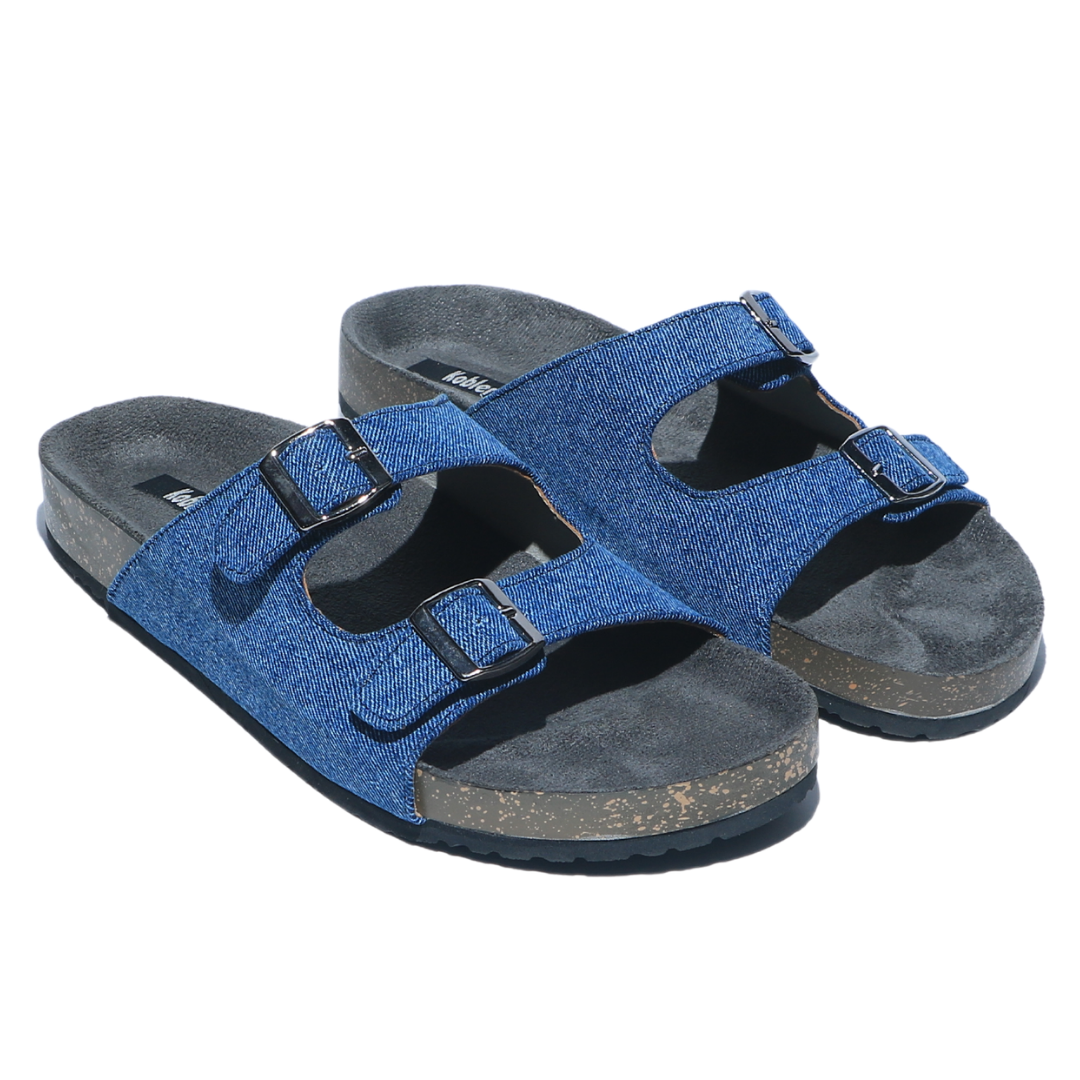 Blue Double Strap Slides