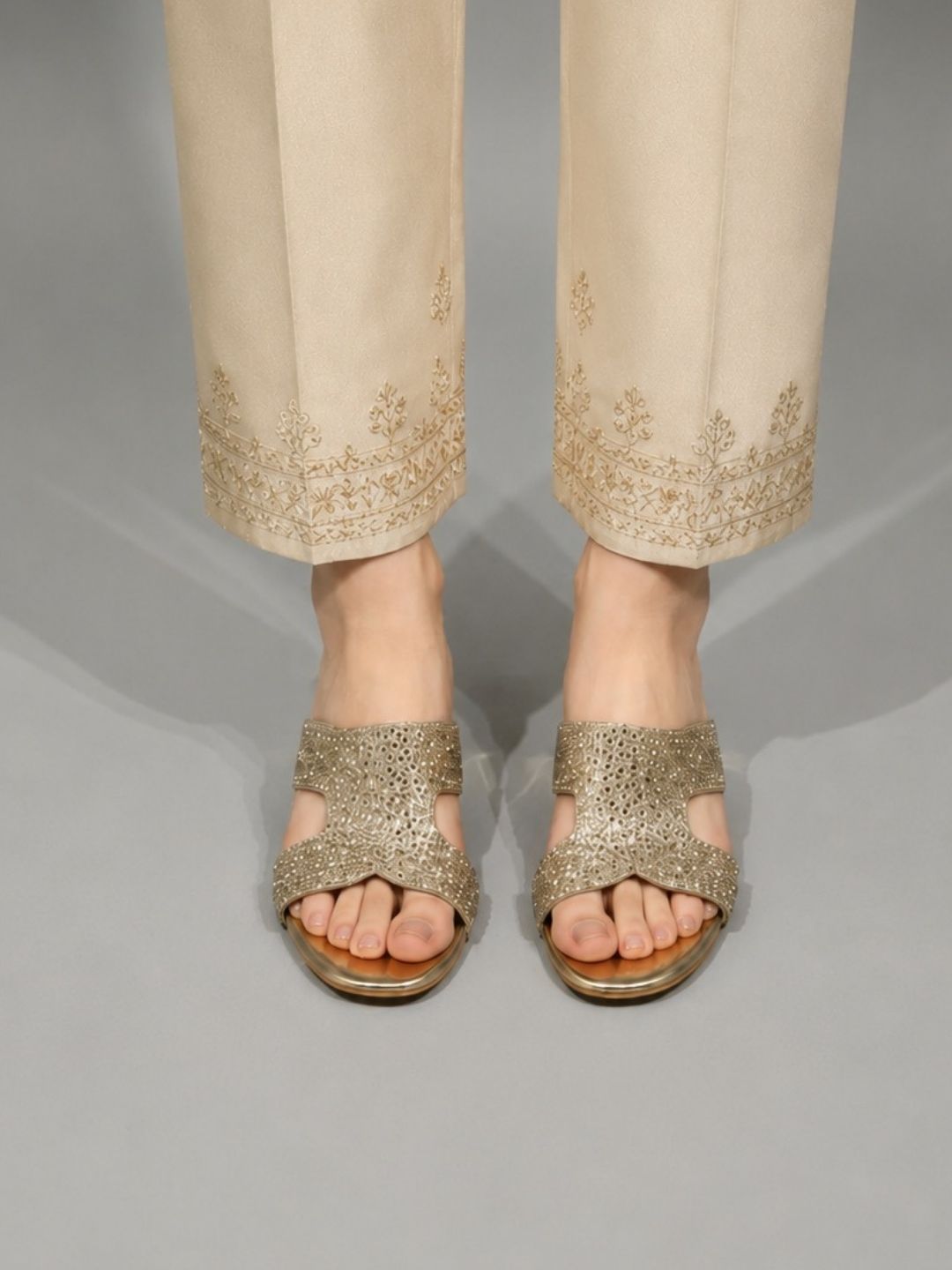 Gold Block heel