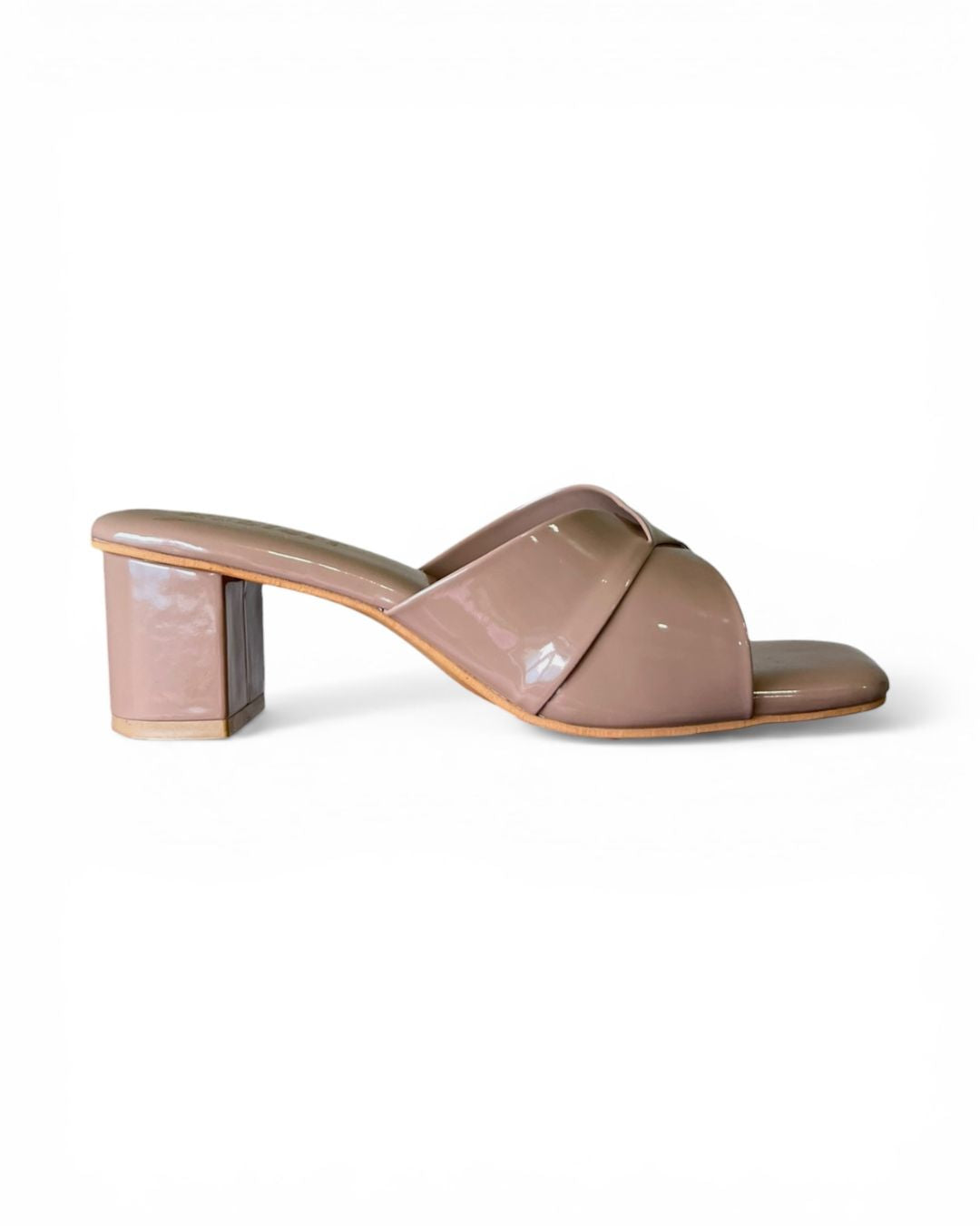 Nude Slip-On Block Heels