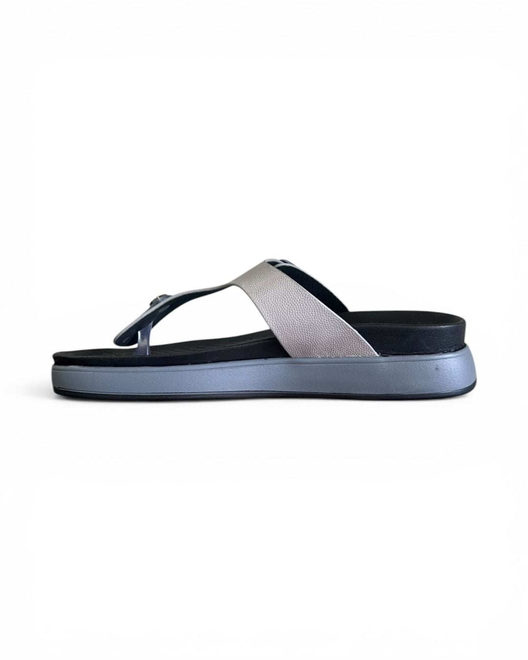 Grey T-strap Sandals