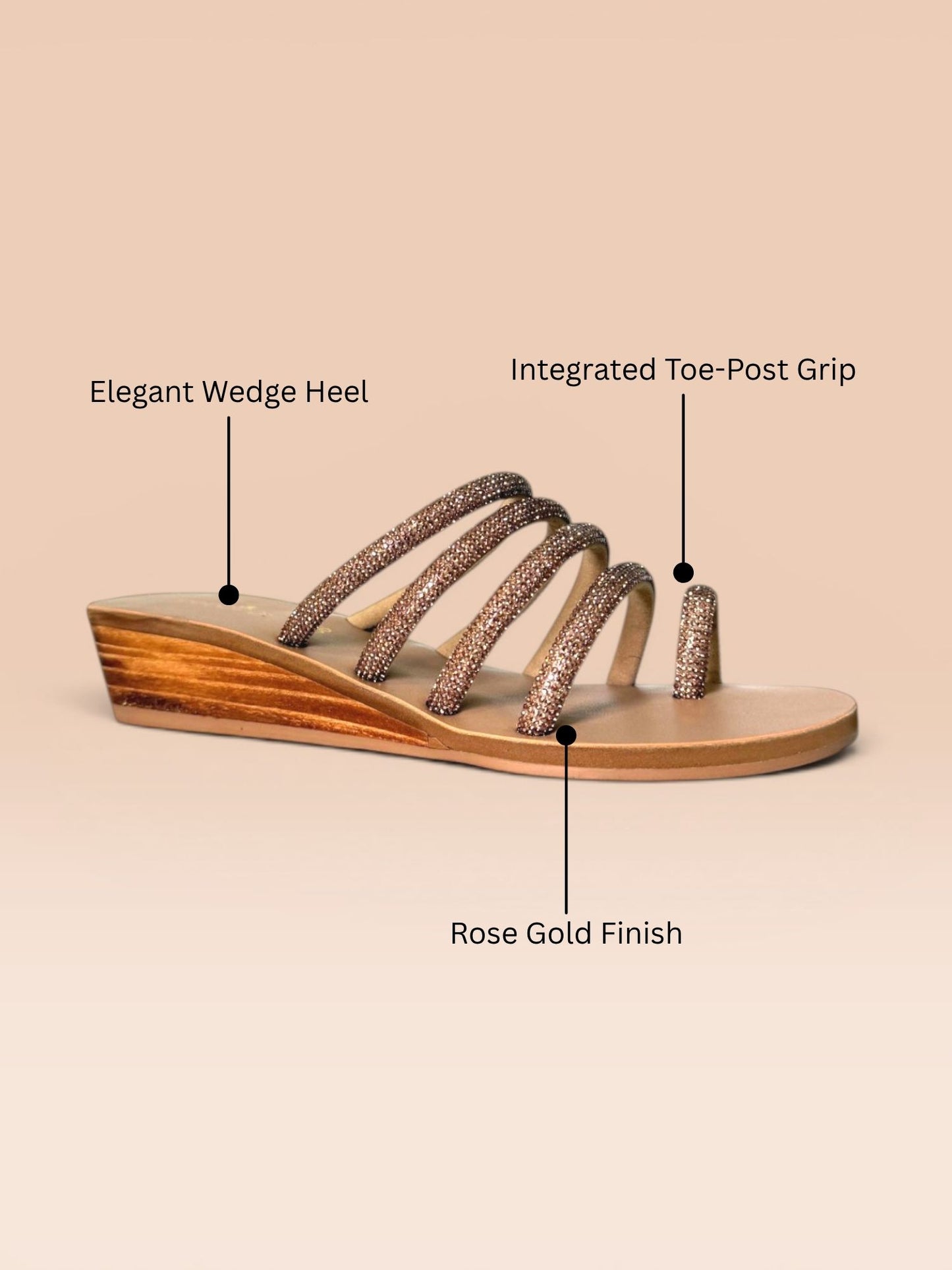 Copper Embellished Wedge Heel