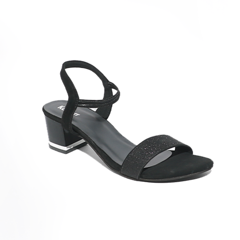 Black Shimmer block Sandals