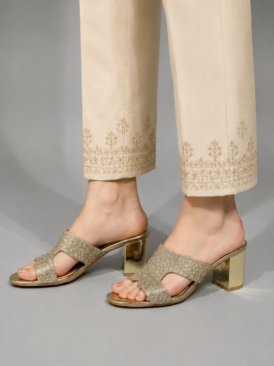 Gold Block heel