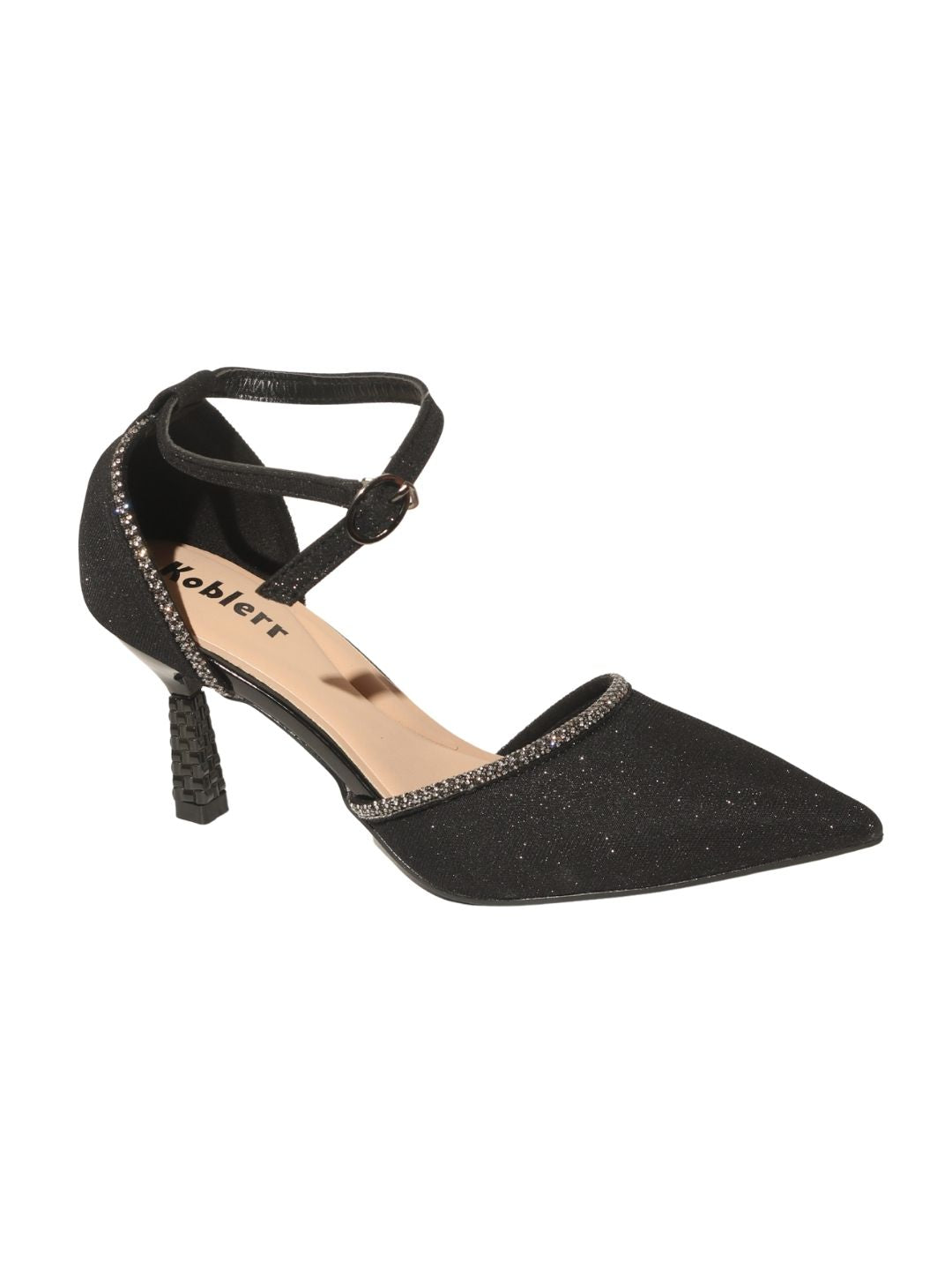 Black Embellished Party Heels