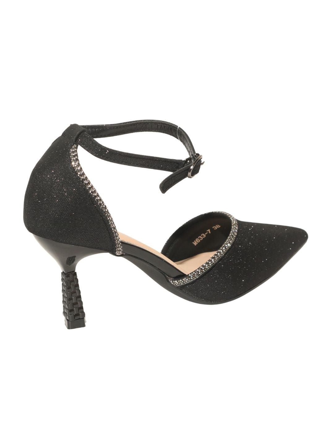 Black Embellished Party Heels