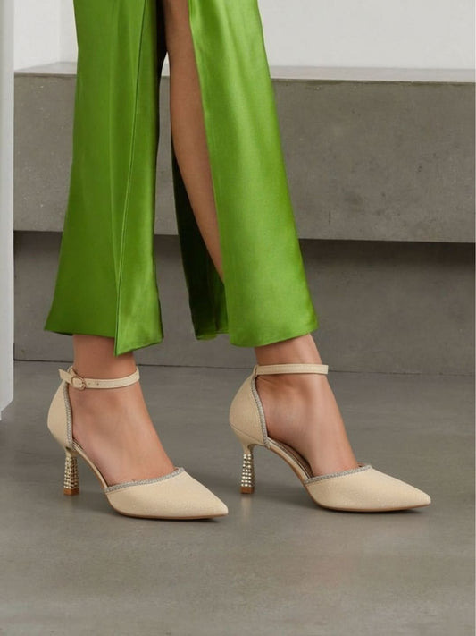 Gold Embellished Party Heels