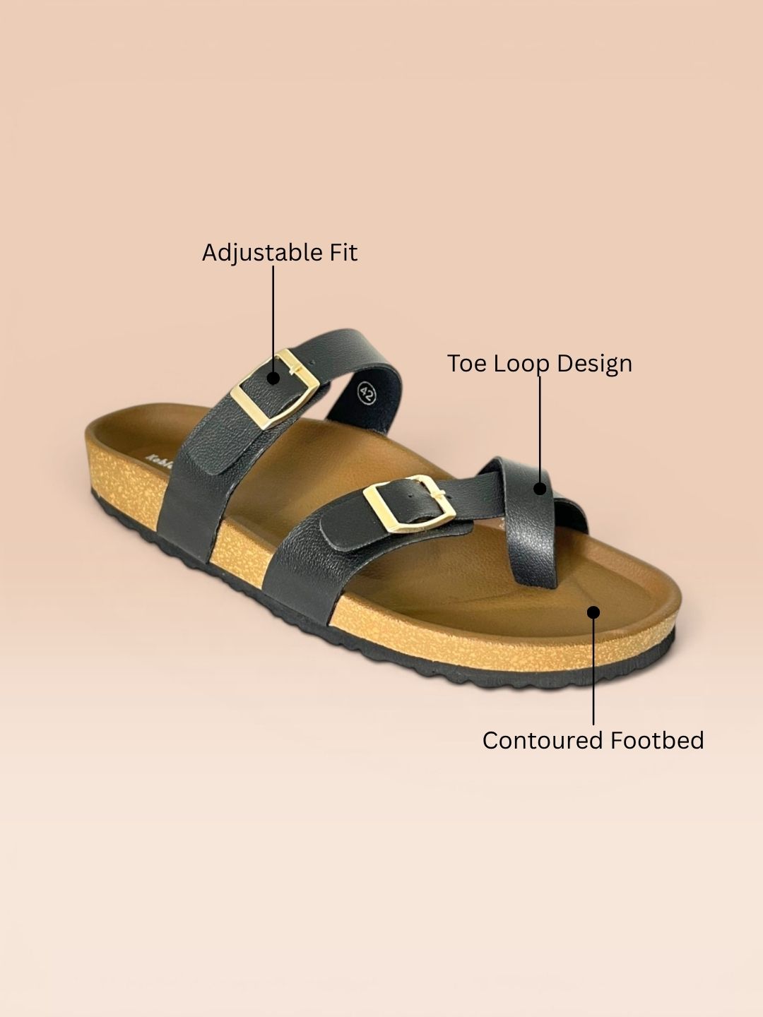Black Toe-ring Sandals