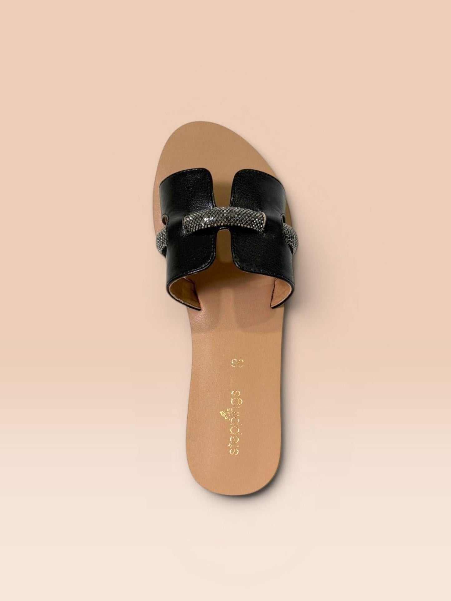 Black Open-Toe Flats