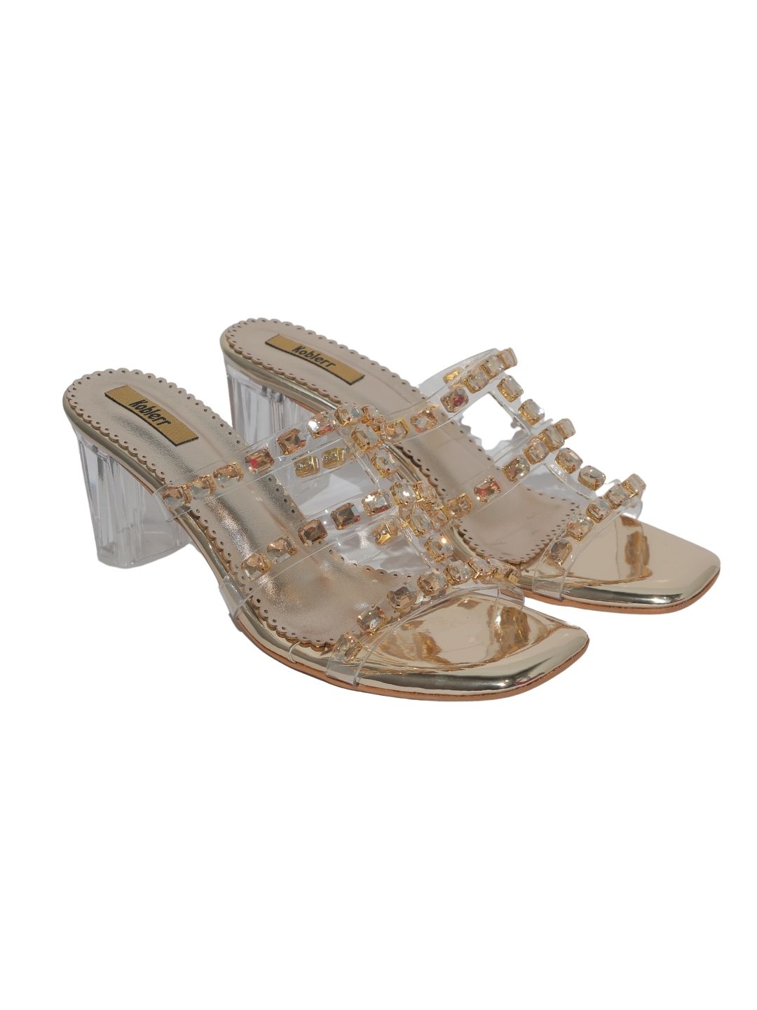 Gold crystal embellished Heels