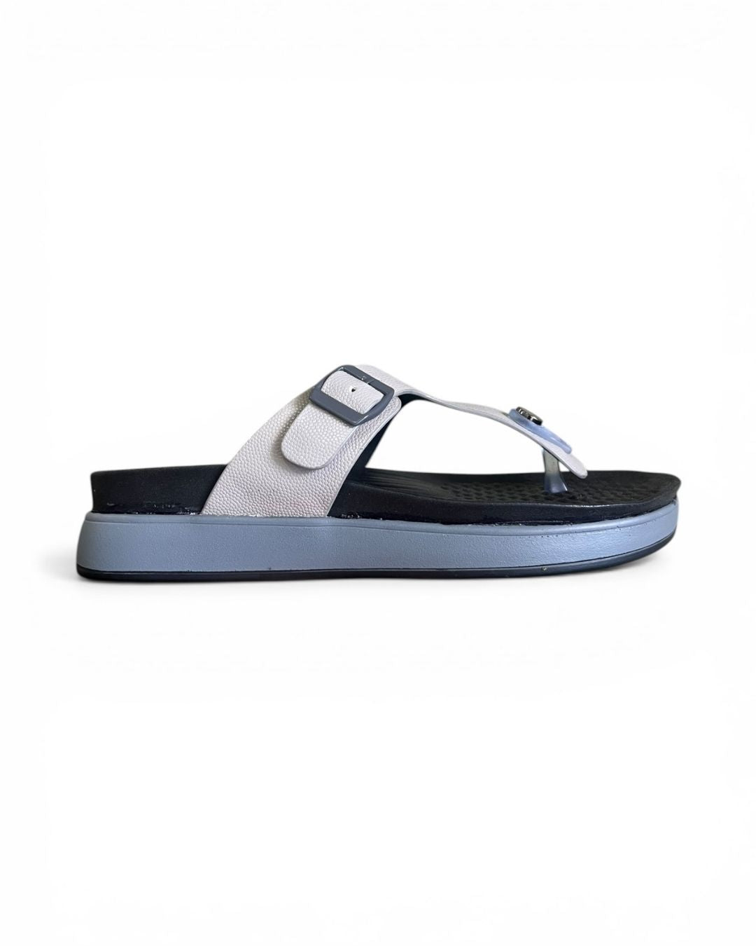 Grey T-strap Sandals