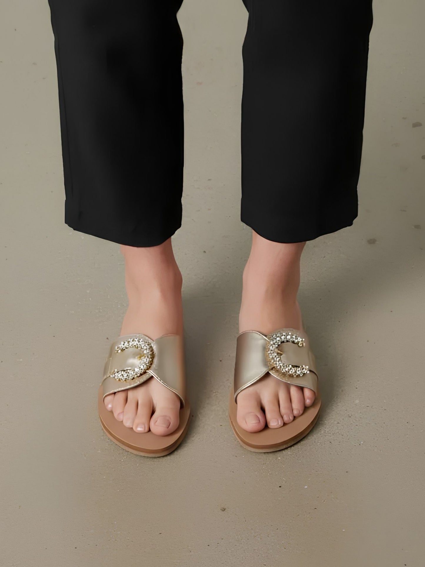 Gold Buckle Clip Flats