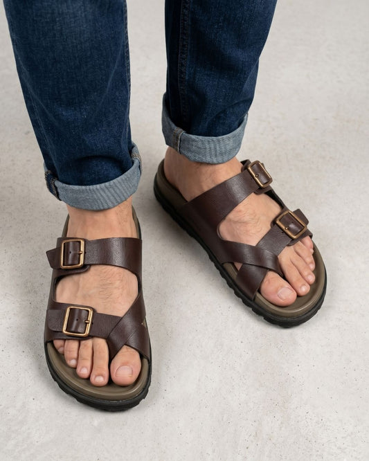 Brown Toe-ring Comfort Sandals