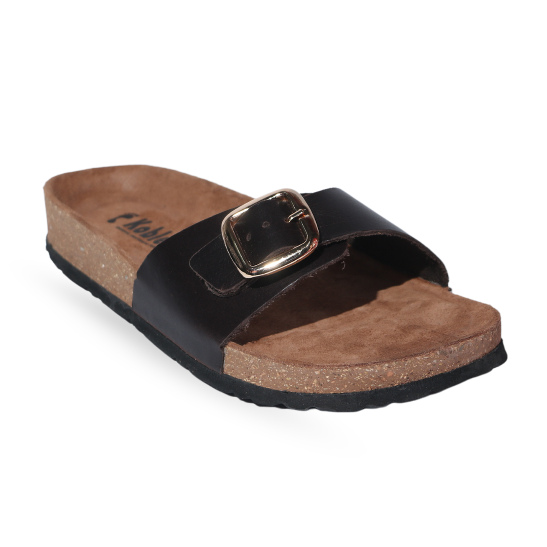 Brown Buckle Slides