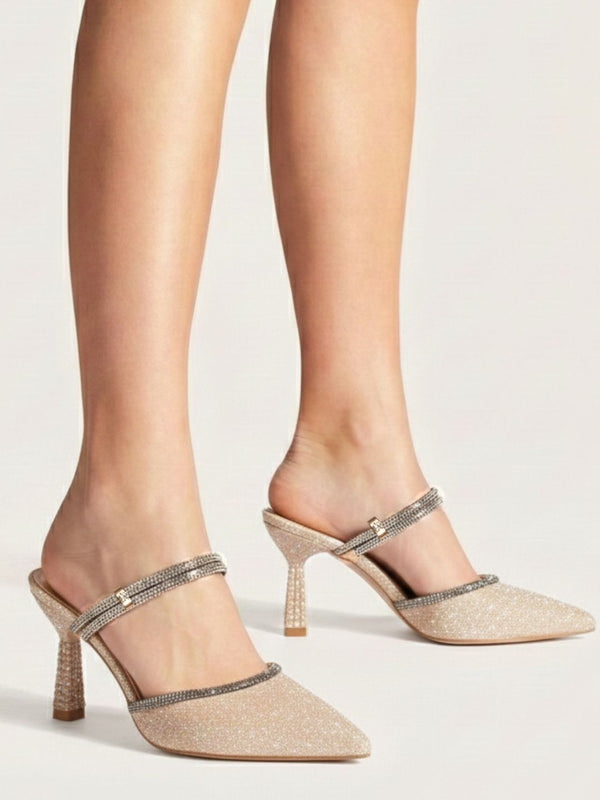 Gold Embellished Party Heels