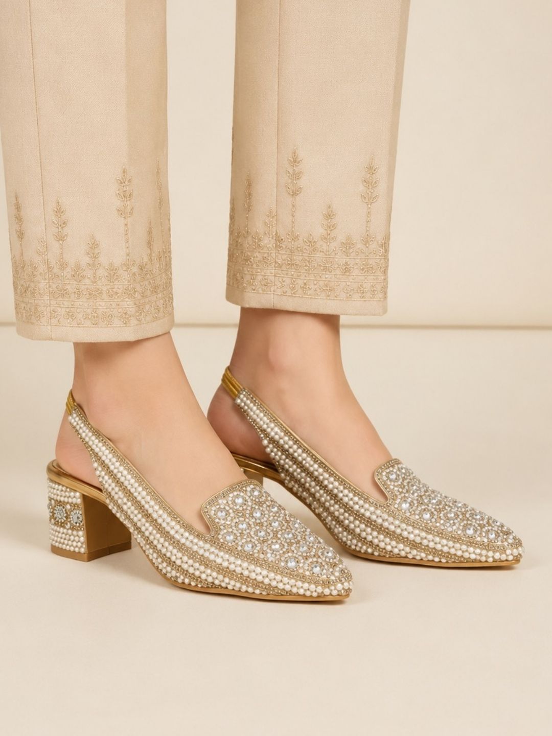 Copper Pointed block heel