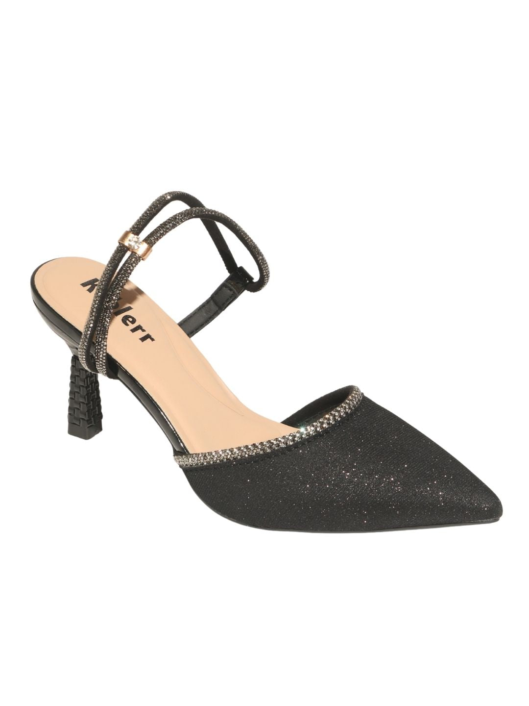 Black Embellished Party Heels