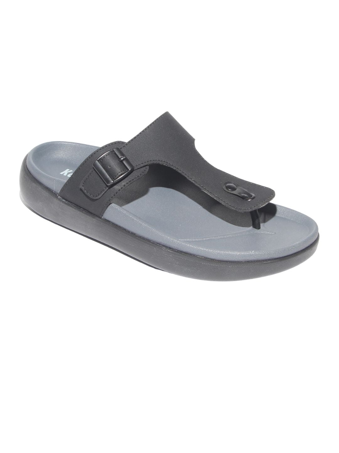 Men's Black T-Strap Sandals