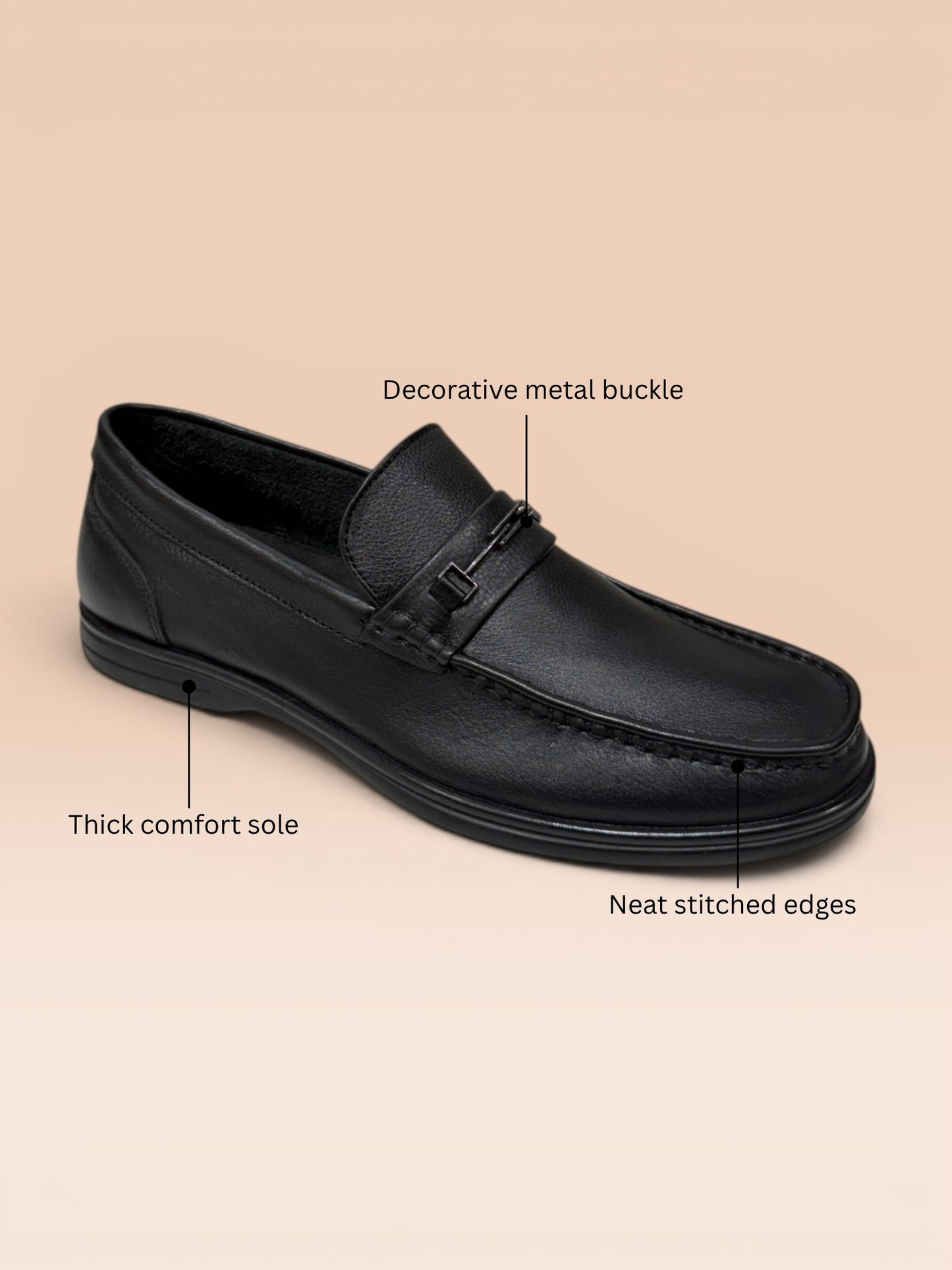 Black Casual Slip-On Loafers