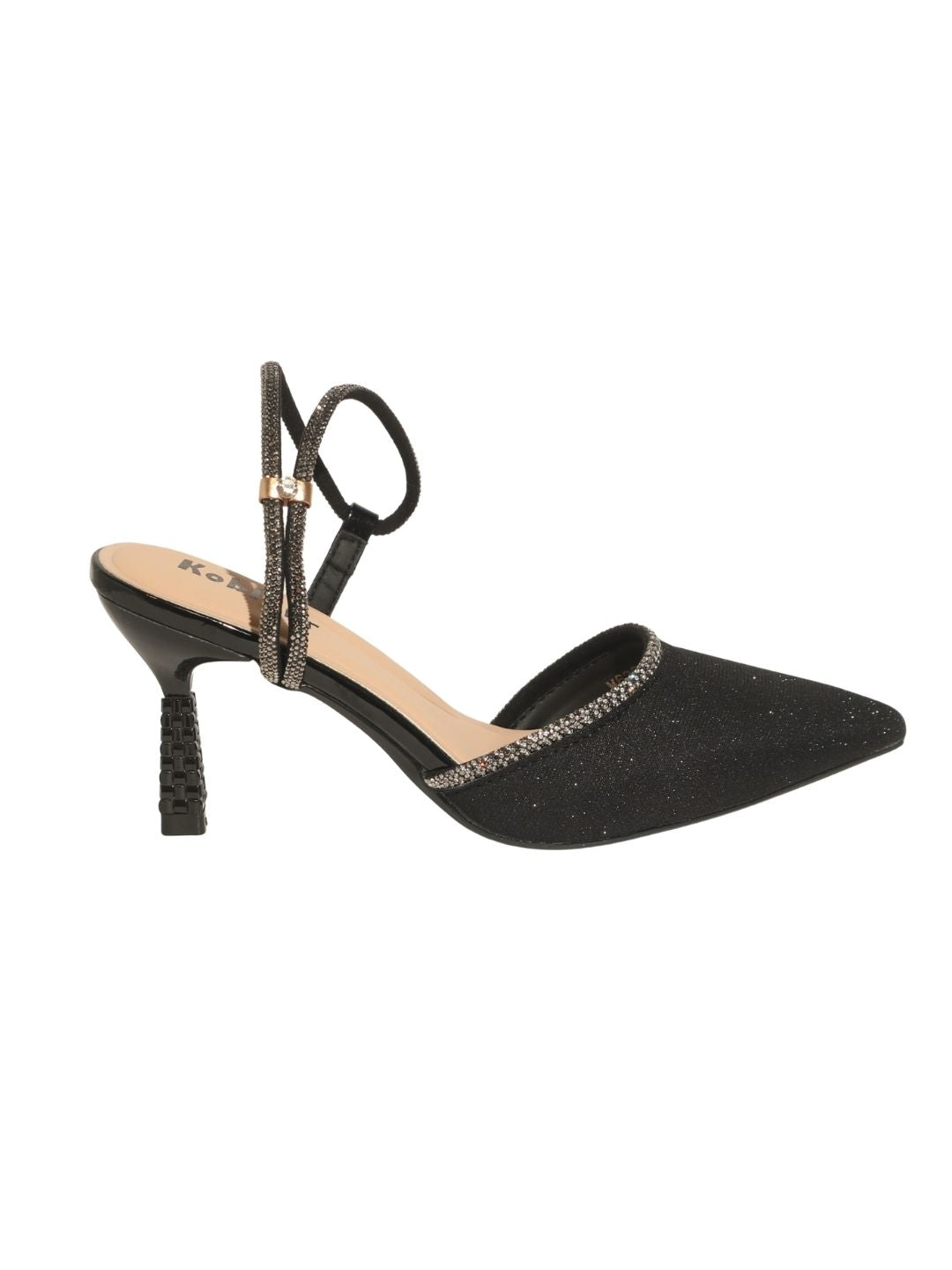 Black Embellished Party Heels