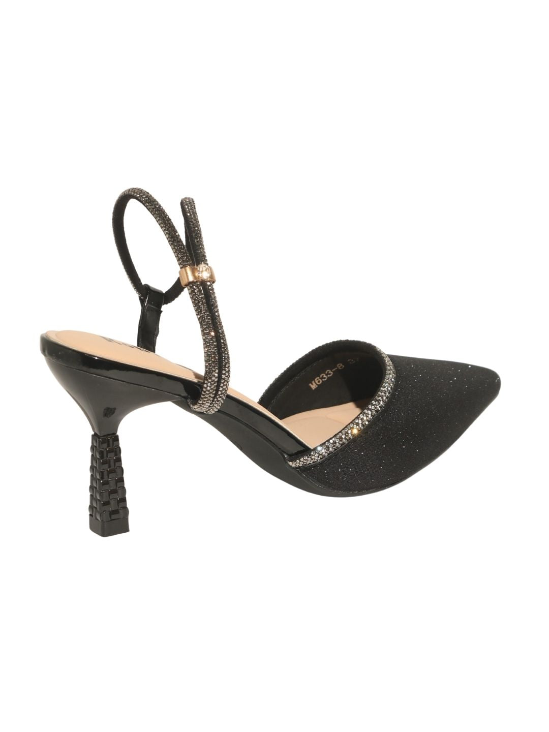 Black Embellished Party Heels