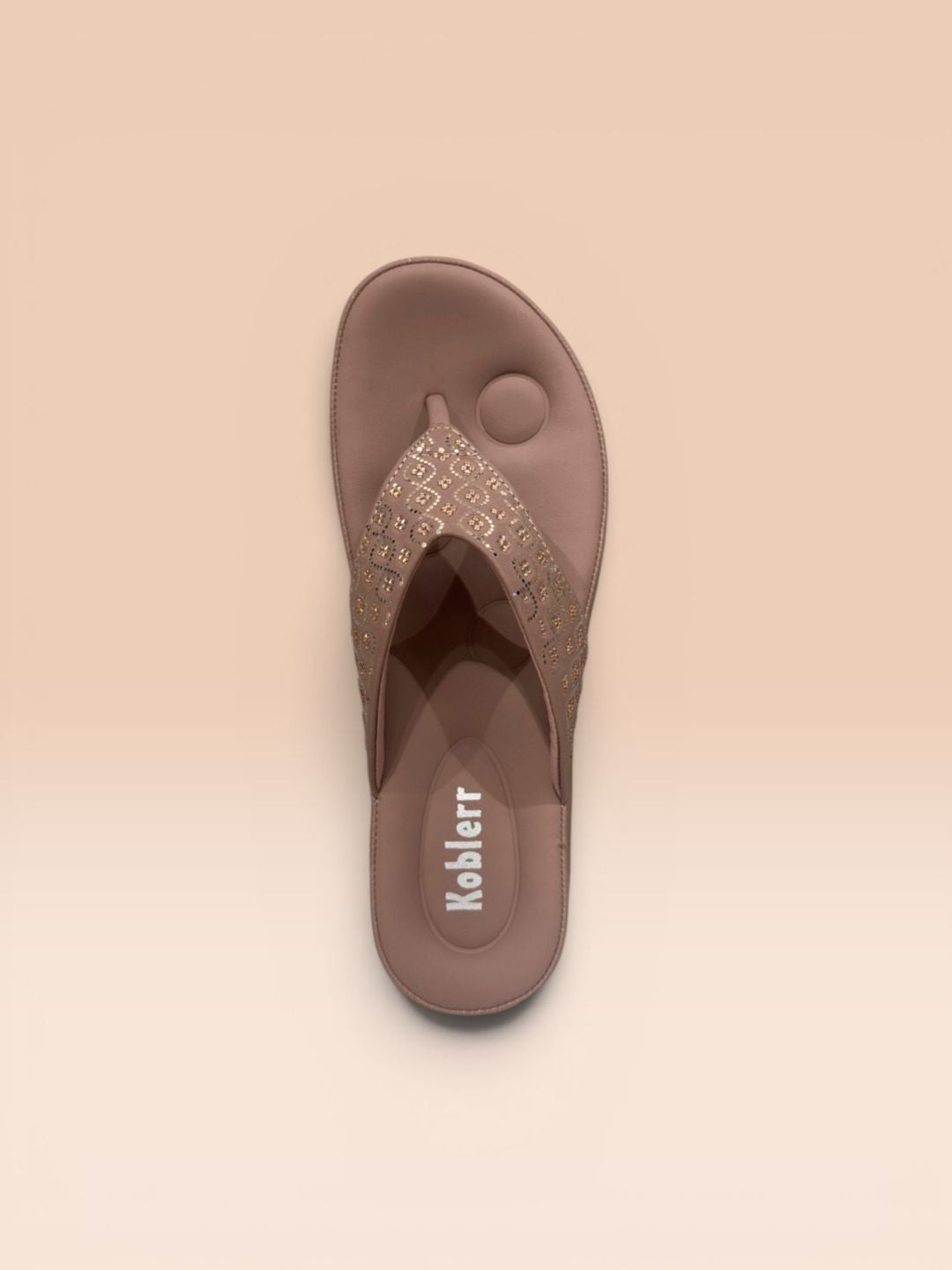 Champagne Shimmer Slip-On Sandals