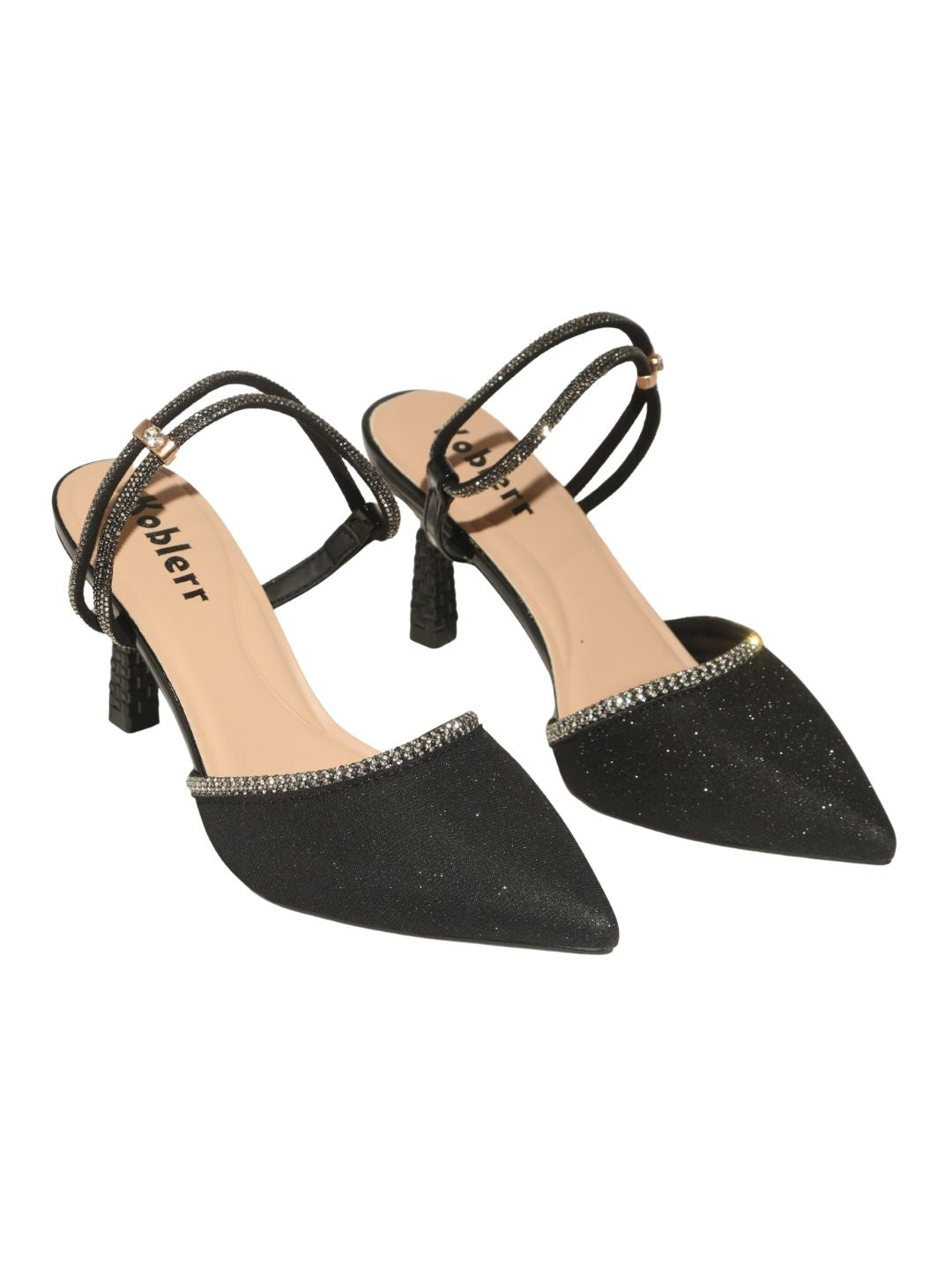 Black Embellished Party Heels