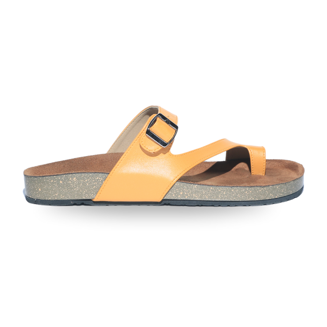 Yellow Open Toe Slides