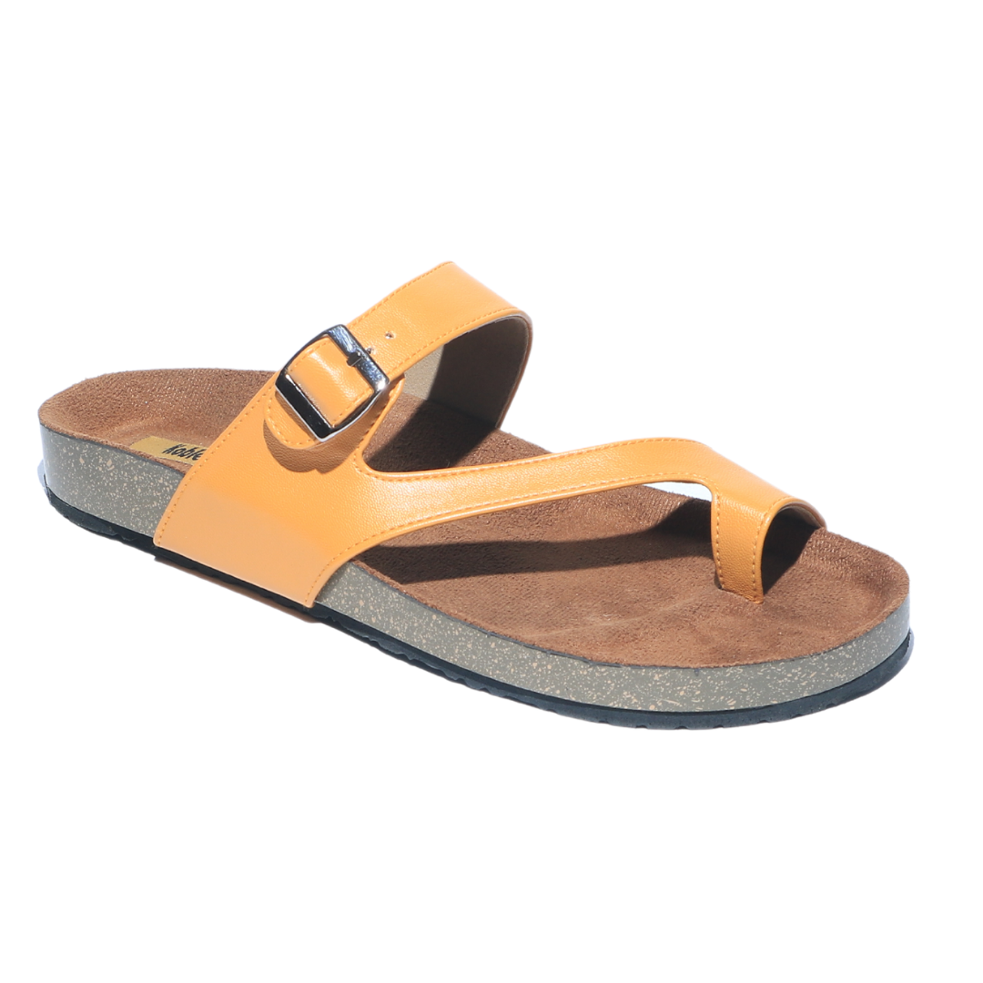 Yellow Open Toe Slides