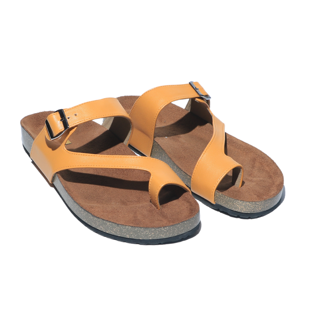 Yellow Open Toe Slides